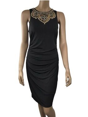 Thalia Sodi Acapulco Black Beaded Bodycon Dress NWT Size M